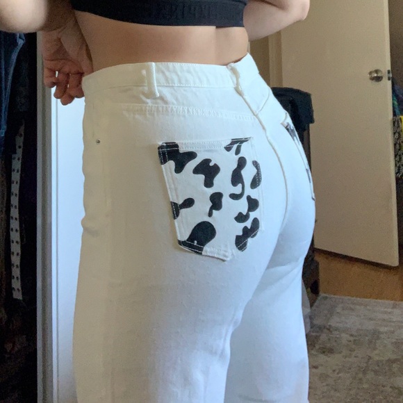 SHEIN Cow Print Jeans - Picture 2 of 5